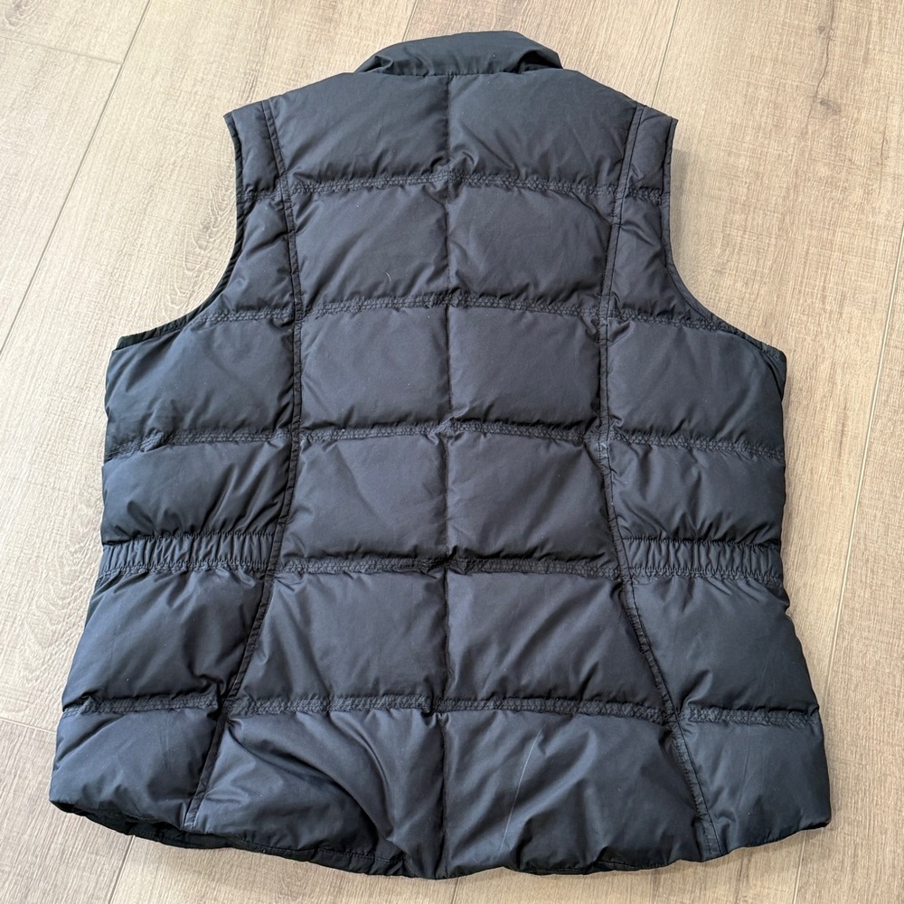 Eddie Bauer Black Vest Women Large Goose Down Quilted  Zip Puffer Style 4571 - Picture 7 of 15